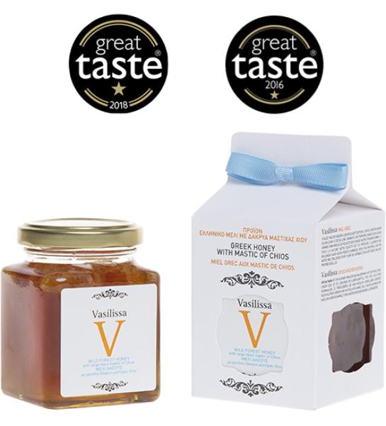 Wildforest honey with large tears mastic of Chios Vasilissa-Stayia Farm-250gr