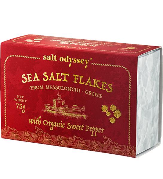 Sea salt flakes with organic paprika-Salt Odyssey-75gr
