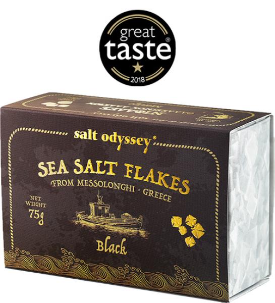 Sea salt flakes black-Salt Odyssey-75gr