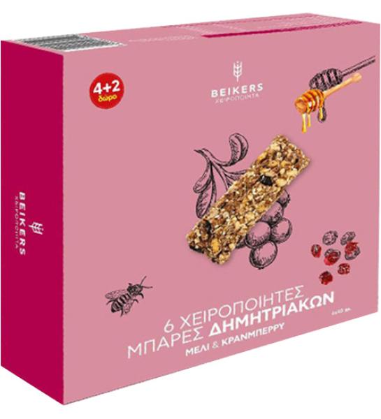 Cereal bars with honey & cranberry-Beikers-240gr