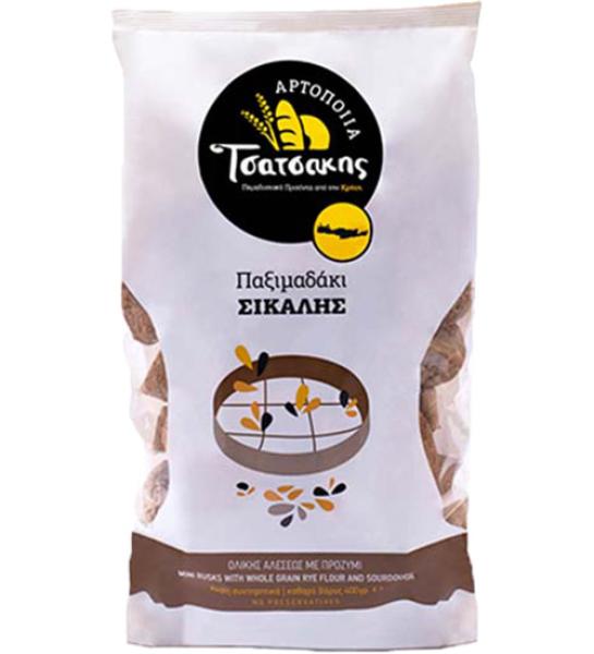 Mini rusks with whole grain rye flour and sourdough-Tsatsakis-400gr