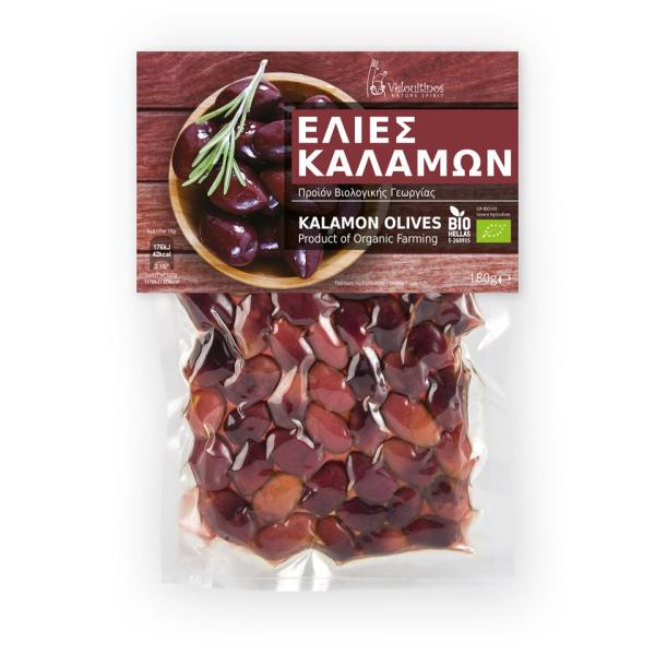 Organic Kalamon olives-Velouitinos-180gr