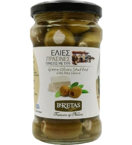 Green olives stuffed with feta cheese-Bretas-290gr