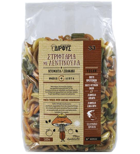 Pasta twists with Shiitake mushrooms & vegetables-Dirfis-500gr