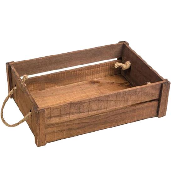 Wooden basket with handles, 39*27*11.50 cm