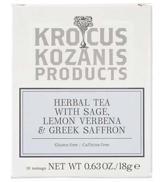 Herbal tea with sage, lemon verbena & saffron-Krocus Kozanis Products-18gr