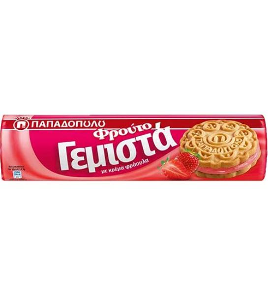 Μπισκότα γεμιστά με κρέμα φράουλα-ΠΑΠΑΔΟΠΟΥΛΟΥ-200gr