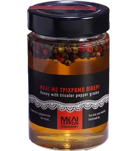 Flower honey with tricolor pepper grains-Meli Serron-250gr